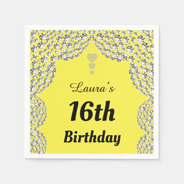 Personalisierte 16. oder altersgerechte Party-Serv Serviette (Vorderseite)