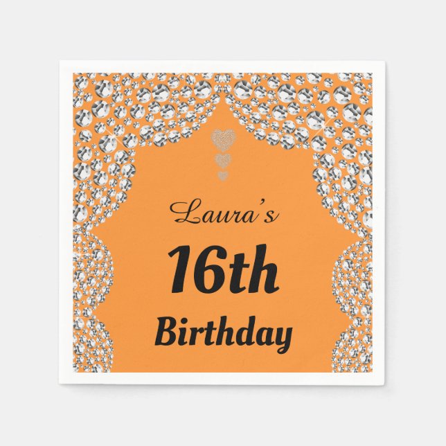 Personalisierte 16. oder altersgerechte Party-Serv Serviette (Vorderseite)