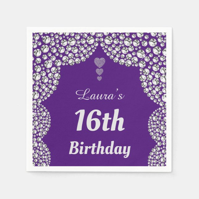 Personalisierte 16. oder altersgerechte Party-Serv Serviette (Vorderseite)