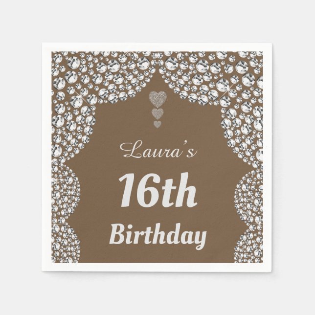 Personalisierte 16. oder altersgerechte Party-Serv Serviette (Vorderseite)