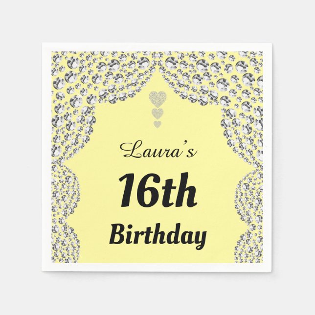 Personalisierte 16. oder altersgerechte Party-Serv Serviette (Vorderseite)