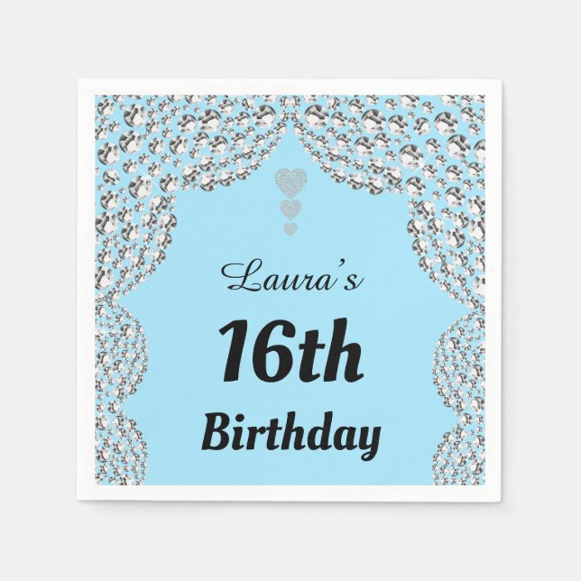 Personalisierte 16. oder altersgerechte Party-Serv Serviette (Vorderseite)