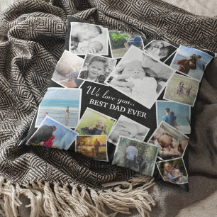 Personalisierte 17-Vater-Foto-Collage Vatertag Kissen