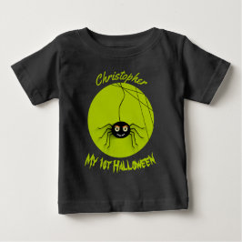 Personalisierte 1. Halloween Spooky Spider Baby T-shirt