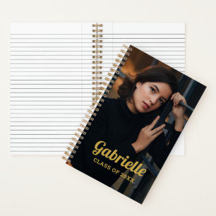 Personalisierte 2025 Gold Abschluss Foto Notizbuch