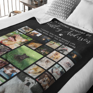 Personalisierte 24-Foto-Tiergedächtnisfeier Fleecedecke