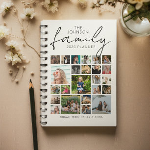 Personalisierte 24-FotoCollage-Familie Planer