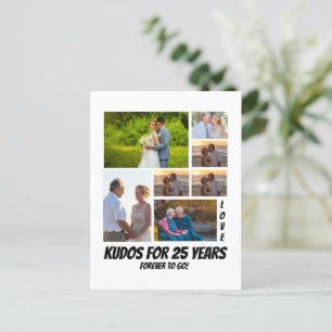 Personalisierte 25-Jahres-Jubiläums-7-Fotocollage  Postkarte