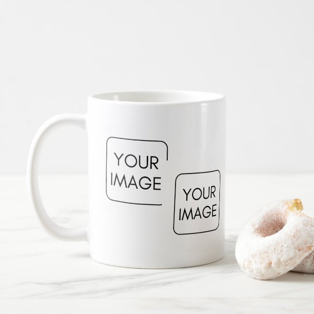 Personalisierte 2 Bilder Firmenlogos Firmengeschen Kaffeetasse (Mit Donut)