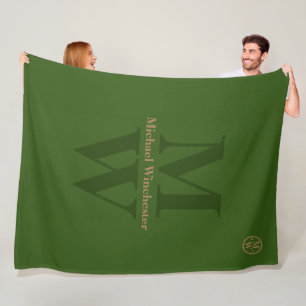 Personalisierte 2-Buchstaben-vertikale Monogramm-G Fleecedecke