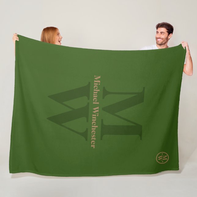 Personalisierte 2-Buchstaben-vertikale Monogramm-G Fleecedecke (Beispiel)