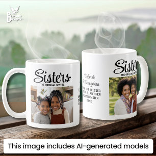 Personalisierte 2-Foto-Besties BESTE SCHWESTERN Kaffeetasse