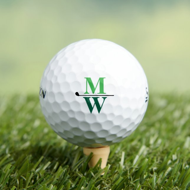 Personalisierte 2-Initials-grüne Monogramm Golfball (Insitu T-Shirt)