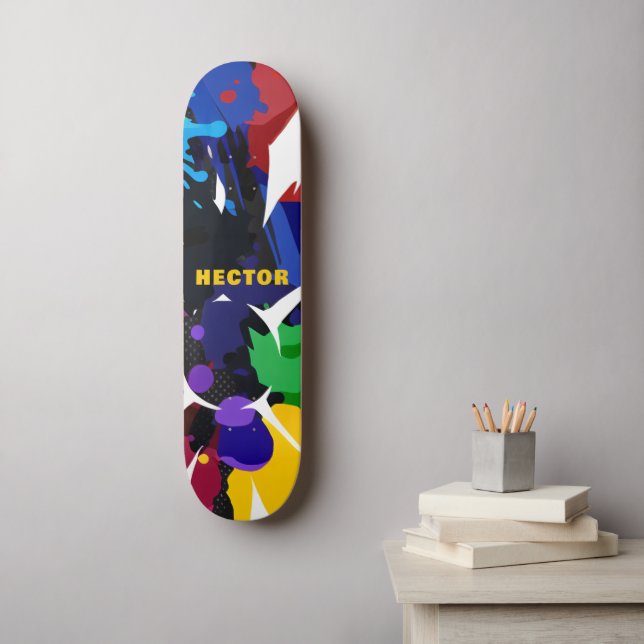 Personalisierte 2D-Animation Skateboard (Wandkunst)