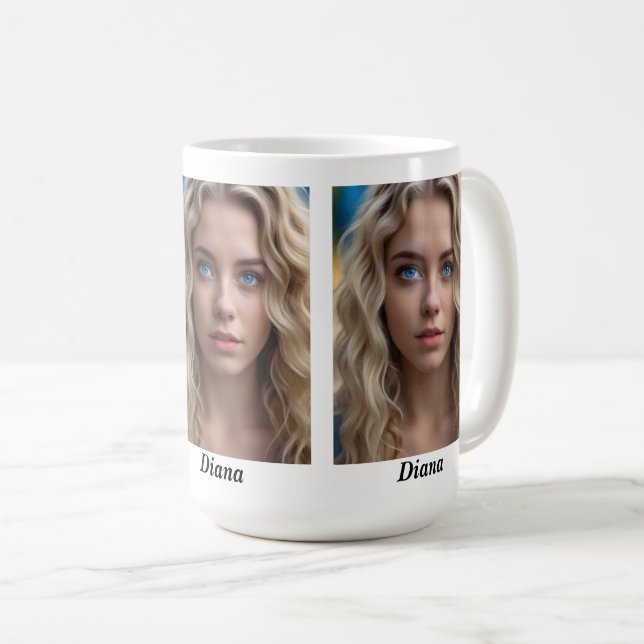 Personalisierte 3-Bild Kaffeetasse (VorderseiteRechts)