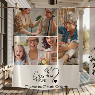 Personalisierte 3-Foto-Beste-Oma-aller-Zeiten-Mini Fleecedecke