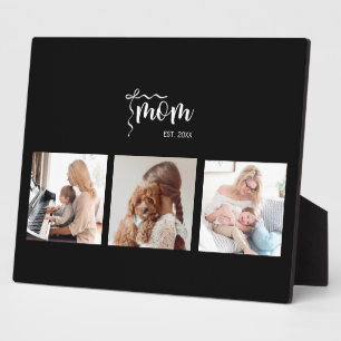 Personalisierte 3-Foto-Collage Schwarze Mutter Est Fotoplatte