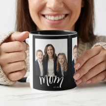 Personalisierte 3-Foto-Mutter-Kinder-Jahr-Establis