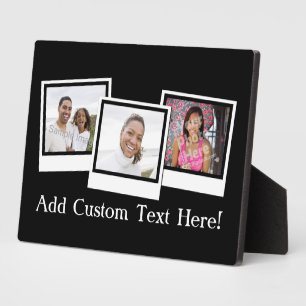 Personalisierte 3-Foto-Snapshot-Frames mit benutze Fotoplatte