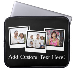 Personalisierte 3-Foto-Snapshot-Frames mit benutze Laptopschutzhülle