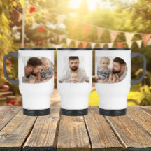 Personalisierte 3-Foto-"Vater"-Ausstech-Typografie