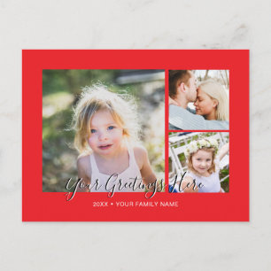 Personalisierte 3 Fotos Universelle Grüße Postkarte