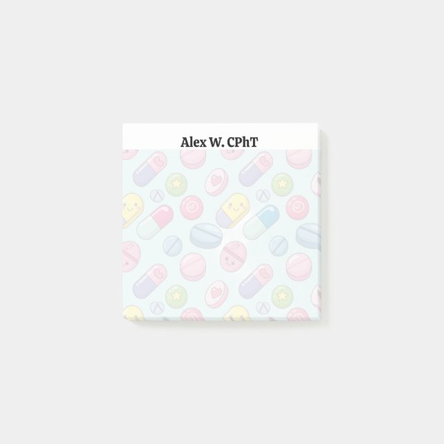 Personalisierte 3x3 Pharmacy Sticknotes, lustig Post-it Klebezettel (Vorderseite)