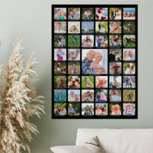 Personalisierte 45 FotoCollage mit Captions Black