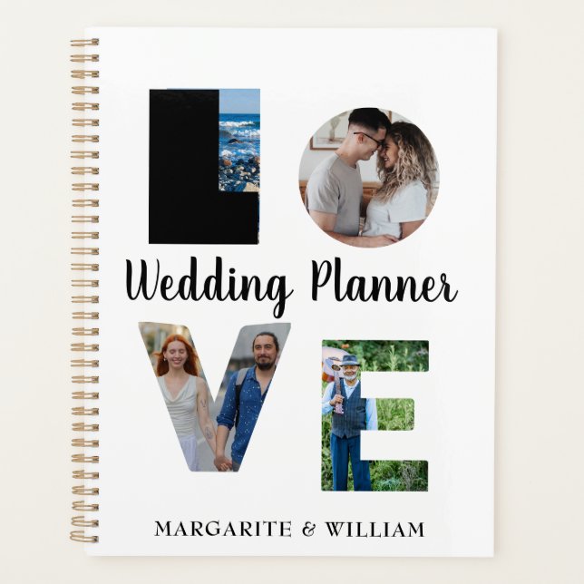 Personalisierte 4-Bild-Hochzeit Planer (Vorderseite)