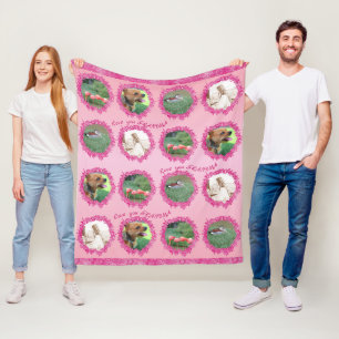 Personalisierte 4 Foto benutzerdefinierte Text Lie Fleecedecke