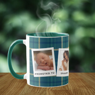 Personalisierte 4-Foto-Plaid-Tasse für Opa beworbe Tasse