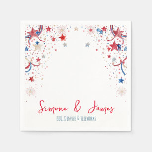 Personalisierte 4. Juli Feuerwerk Party Dekoration Serviette