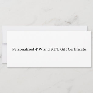 Personalisierte 4″W und 9,2″L Geschenkkarte Karte