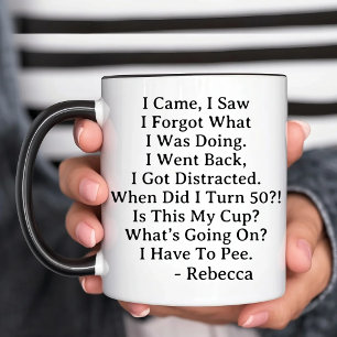 Personalisierte 50. Geburtstagsfeier Zweifarbige Tasse