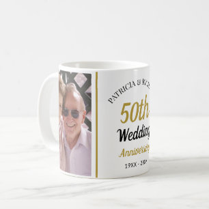 Personalisierte 50. goldene Hochzeitsjubiläum 2-Fo Kaffeetasse