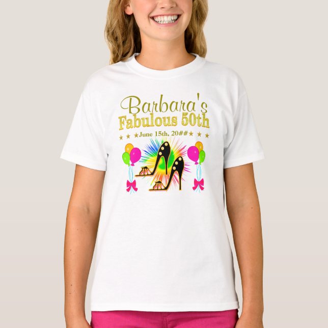 PERSONALISIERTE 50. SHOE QUEEN T SHIRT (Vorderseite)