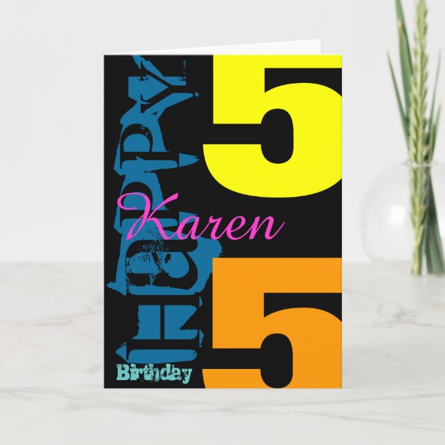 Personalisierte 55. Geburtstag POP Grußkarte Karte (Vorderseite)