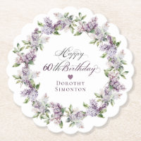 Personalisierte 60. Geburtstag Lila Lilac-Blume