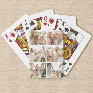 Personalisierte 6-Foto-Collage vertikale Poker Spielkarten