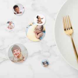 Personalisierte 6-Foto-Tabelle für den ersten Gebu Konfetti