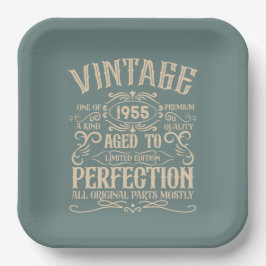 Personalisierte 70 Vintage Geburtstagsparty Pappteller