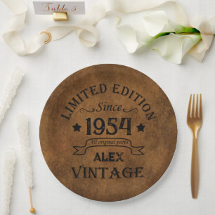 Personalisierte 70 Vintage Geburtstagsparty Pappteller