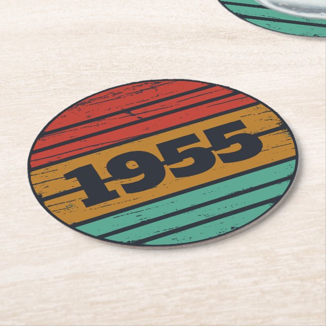 Personalisierte 70 Vintage Geburtstagsparty Runder Pappuntersetzer (Angewinkelt)