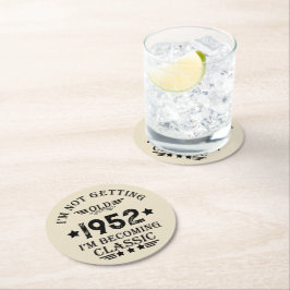 Personalisierte 70 Vintage Geburtstagsparty Runder Pappuntersetzer