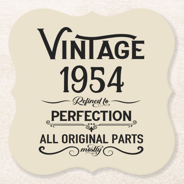 Personalisierte 70 Vintage Geburtstagsparty Untersetzer (Vorderseite)