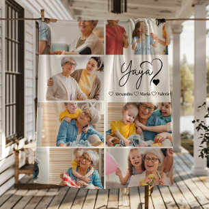 Personalisierte 7-Foto-Yaya-Minimalistische Linien Fleecedecke