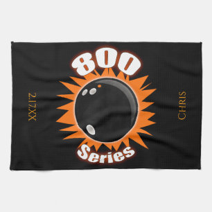 Personalisierte 800er Serie in Schwarz & Orange Bo Geschirrtuch