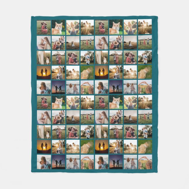 Personalisierte 80-FotoCollage Fleecedecke (Vorderseite)