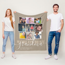 Personalisierte 9 Foto- und Textfoto-Collage Fleecedecke