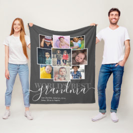 Personalisierte 9 Foto- und Textfoto-Collage Fleecedecke